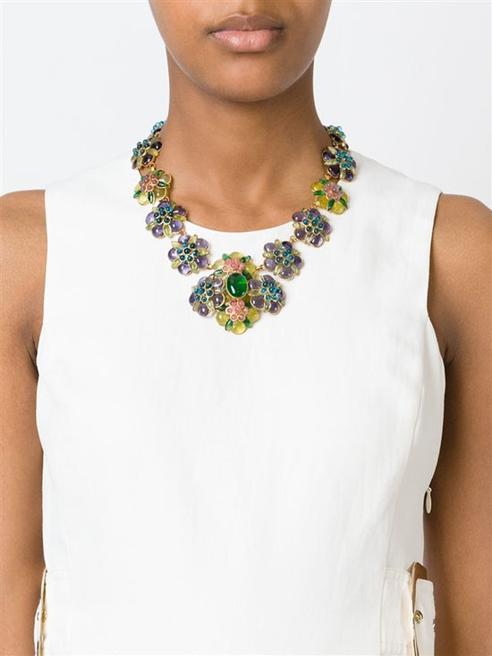 Chanel Gripoix Flower Necklace SOLD - rewindvintageofficial