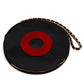 Chanel music record clutch bag in black leather with gold chain strap, designed for stylish storage of small essentials.