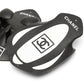 Chanel limited edition black swimming paddles pair, shown from a side angle