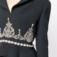 Chanel black blazer with rhinestone embellishments, tailored jacket featuring sparkling details and classic design.