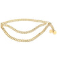 Chanel curb-chain waist belt with gold-tone chain and black leather strap, stylish accessory for modern fashion.