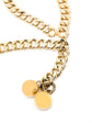 Chanel curb-chain waist belt with a sleek metal chain design and adjustable strap, stylish accessory for modern outfits.