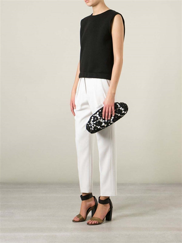 Chanel Large Floral Lace Clutch