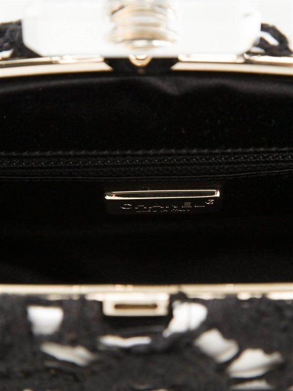 Chanel Large Floral Lace Clutch
