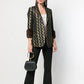 Gucci 2016 metallic leaf print blazer for men, black blazer with shiny metallic leaf design, stylish and tailored fit.