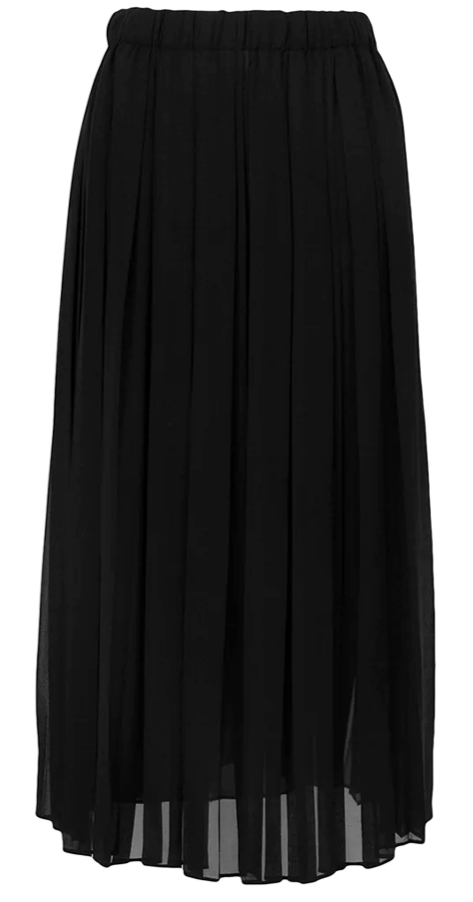 Black Gucci pleated skirt with a high-waist design, showcasing elegant pleats and a stylish silhouette.