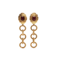 Pre-owned Chanel stone detailed drop earrings, front view
