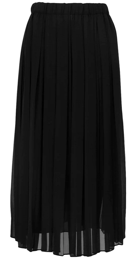 Long black shop vintage pleated skirt