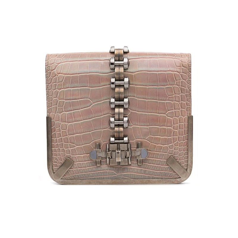 Beige Pearlescent Clutch