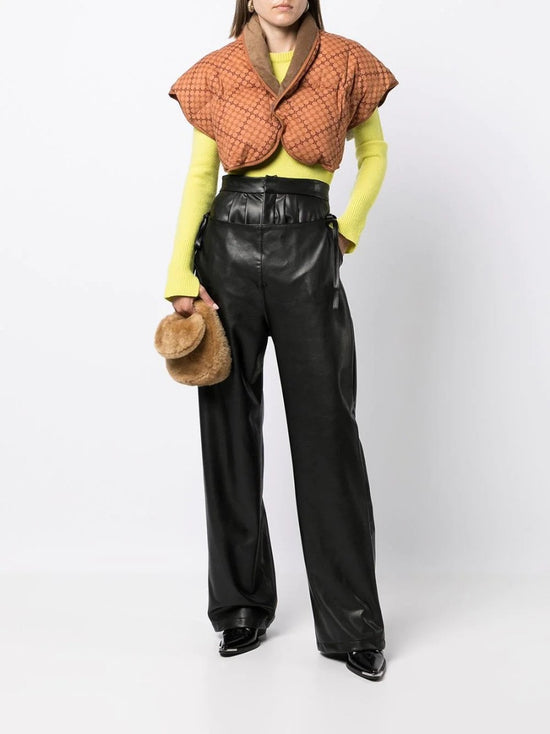 Cropped Padded Plaid Jacket - Rewind Vintage Affairs