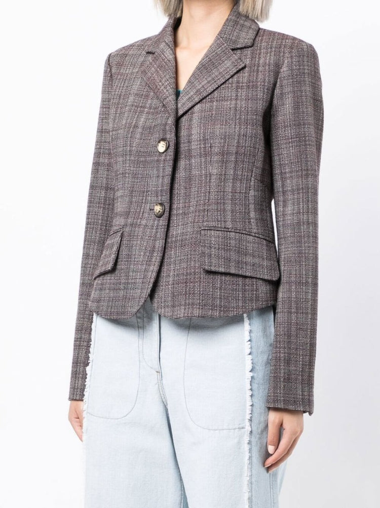 Brown Wool Blazer - Rewind Vintage Affairs