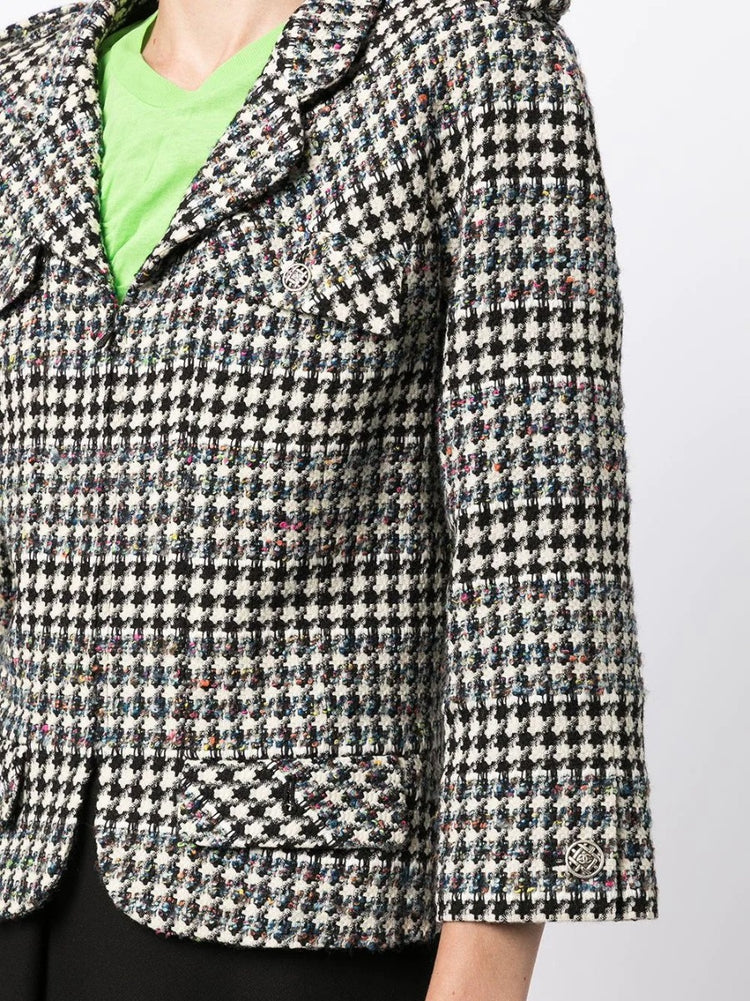 2006 Houndstooth Zip-Up Jacket - Rewind Vintage Affairs