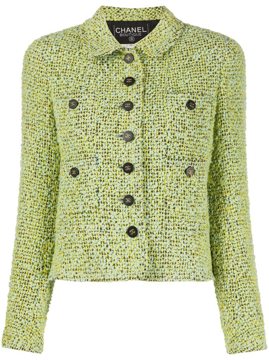 Green boucle jacket sale