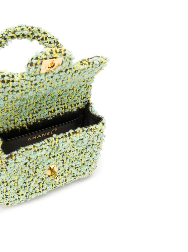 Green Tweed Mini Kelly Flap Bag - rewindvintageofficial