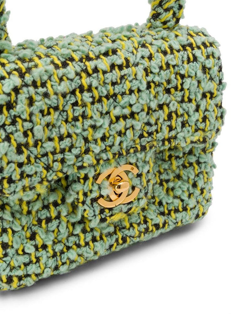 Green Tweed Mini Kelly Flap Bag - rewindvintageofficial