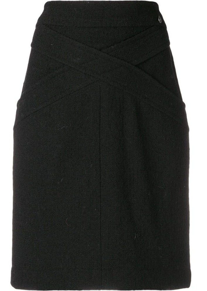 Black Crisscross Skirt - rewindvintageofficial