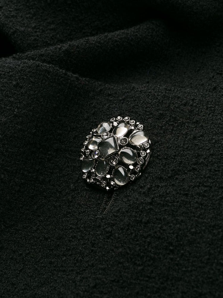 Black Wool Knit Coat - rewindvintageofficial