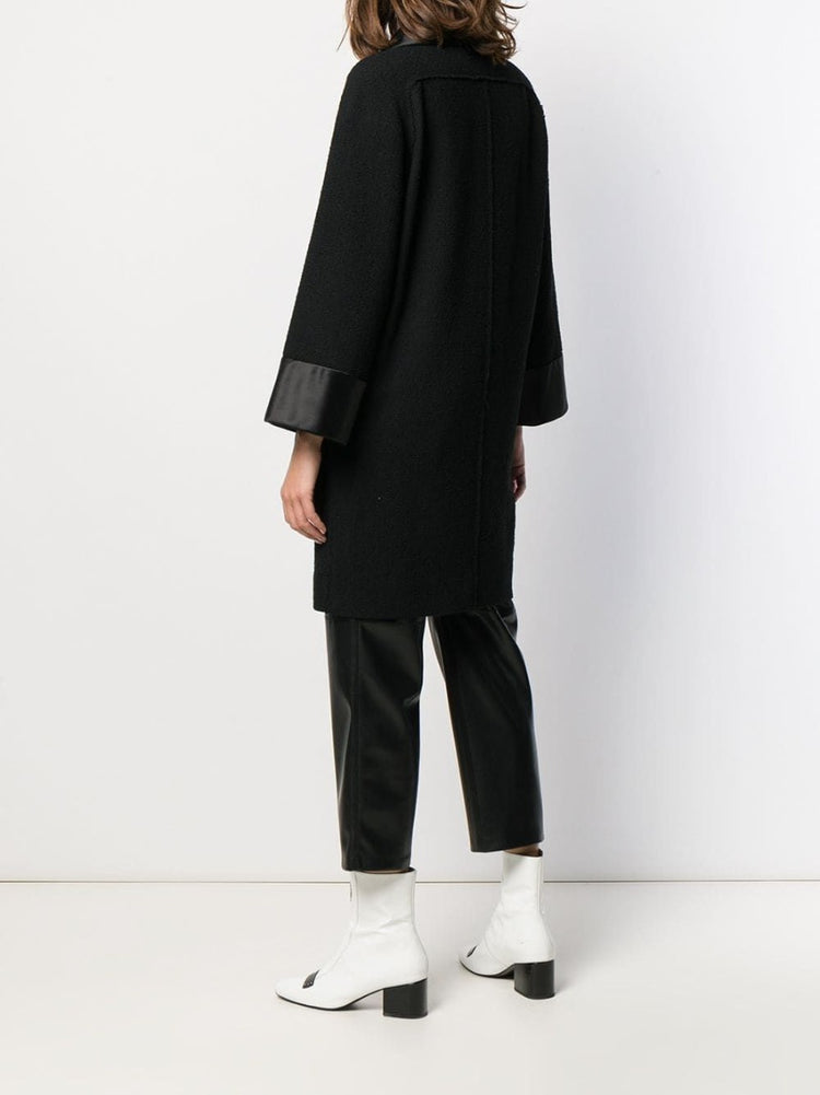 Black Wool Knit Coat - rewindvintageofficial