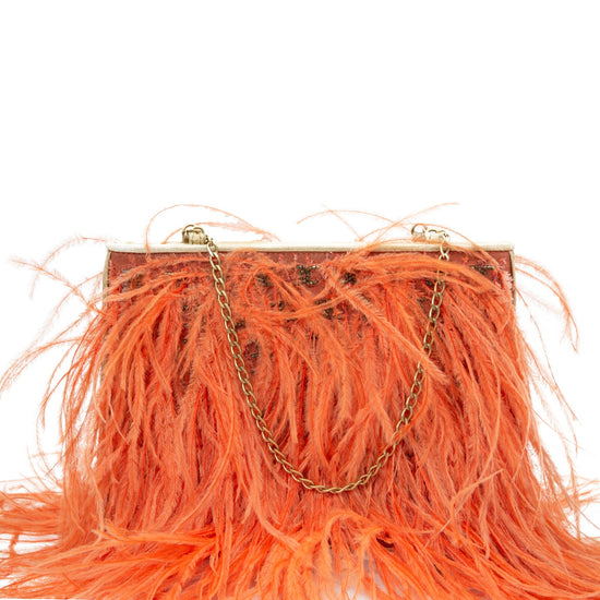 Feather Embellished Clutch Bag - Rewind Vintage Affairs