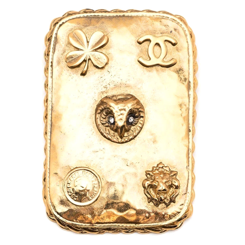 Hammered Metal Plate Owl Brooch - Rewind Vintage Affairs