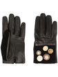 Leather Gloves Black/Brown Star Buttons - rewindvintageofficial