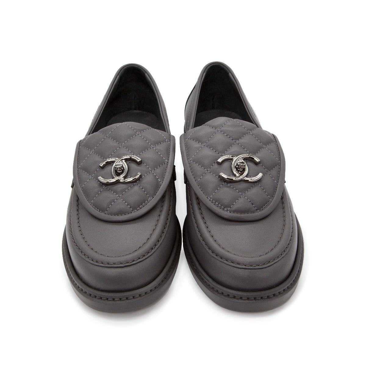 CC Quilted Leather Loafers - Rewind Vintage Affairs