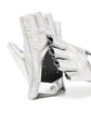 Metallic Silver Lambskin Fingerless Gloves - Rewind Vintage Affairs