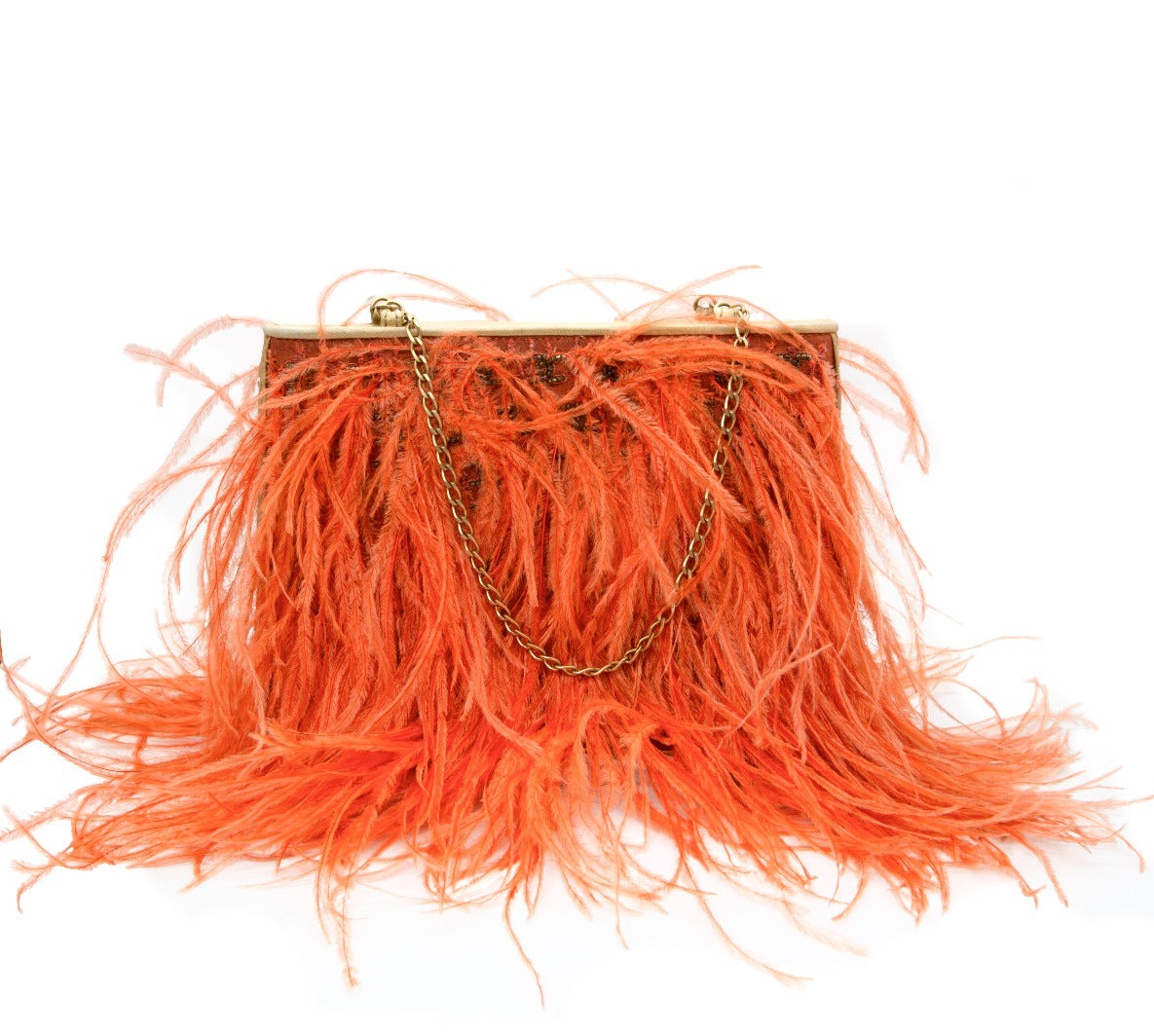 Feather Embellished Clutch Bag - Rewind Vintage Affairs