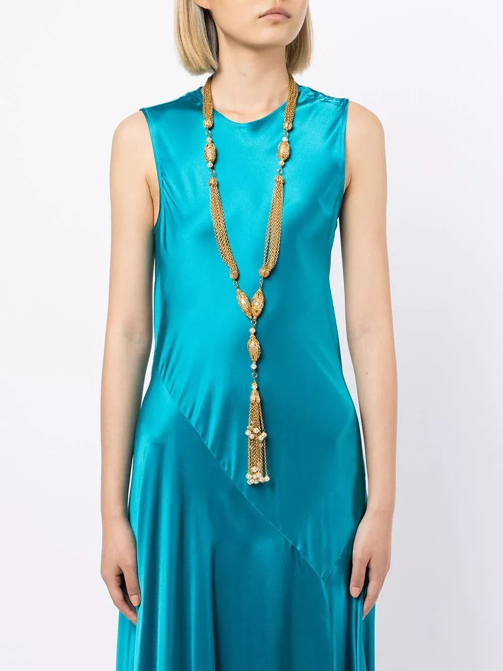 Pearl-Embellished Multi-Chain Necklace - Rewind Vintage Affairs