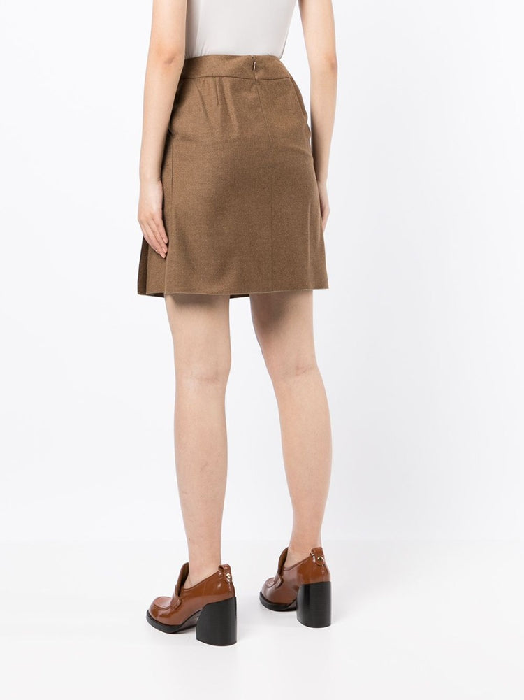 Pleated Brown skirt - Rewind Vintage Affairs
