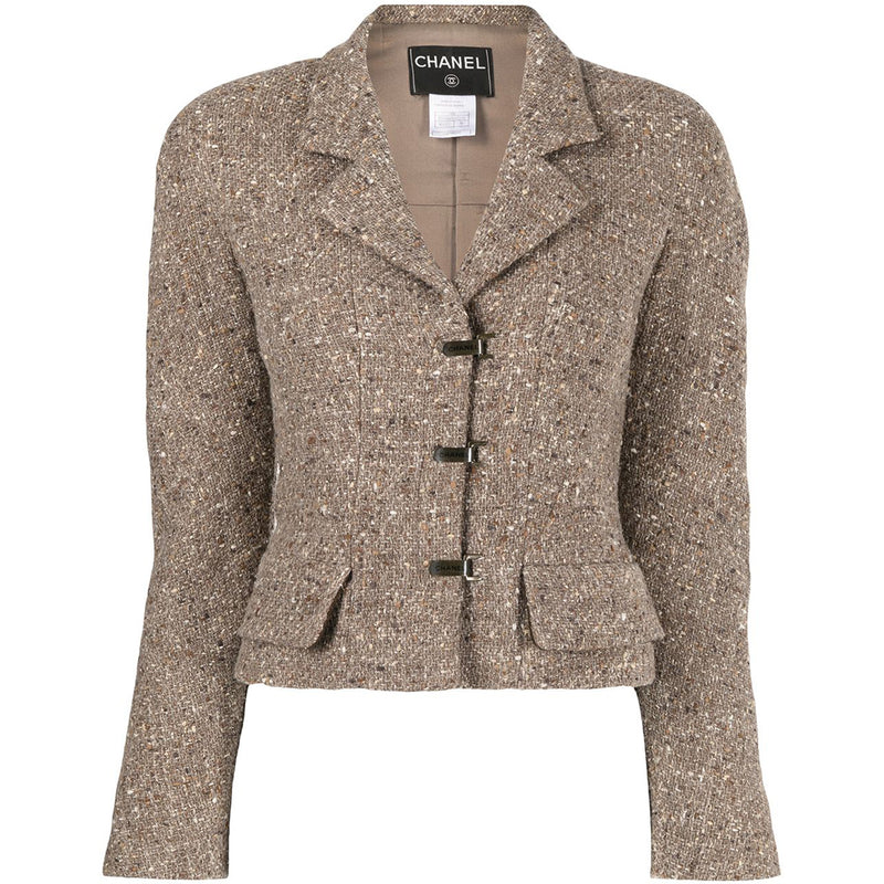 Single-Breasted Brown Tweed Jacket - Rewind Vintage Affairs
