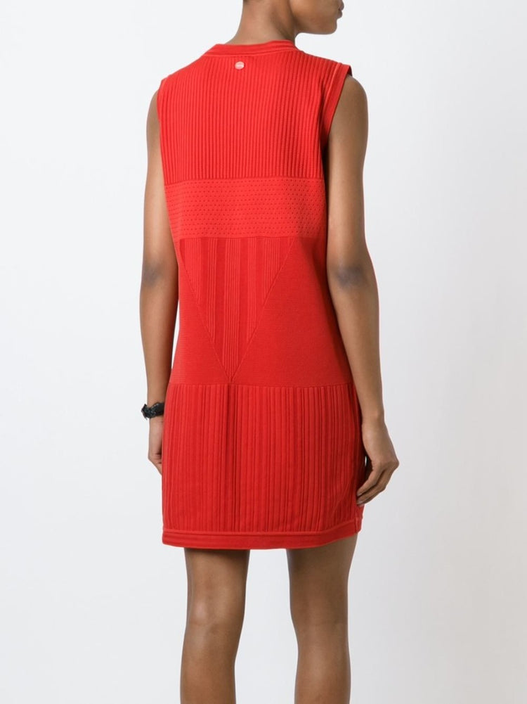 Sleeveless Red Knit Dress - rewindvintageofficial