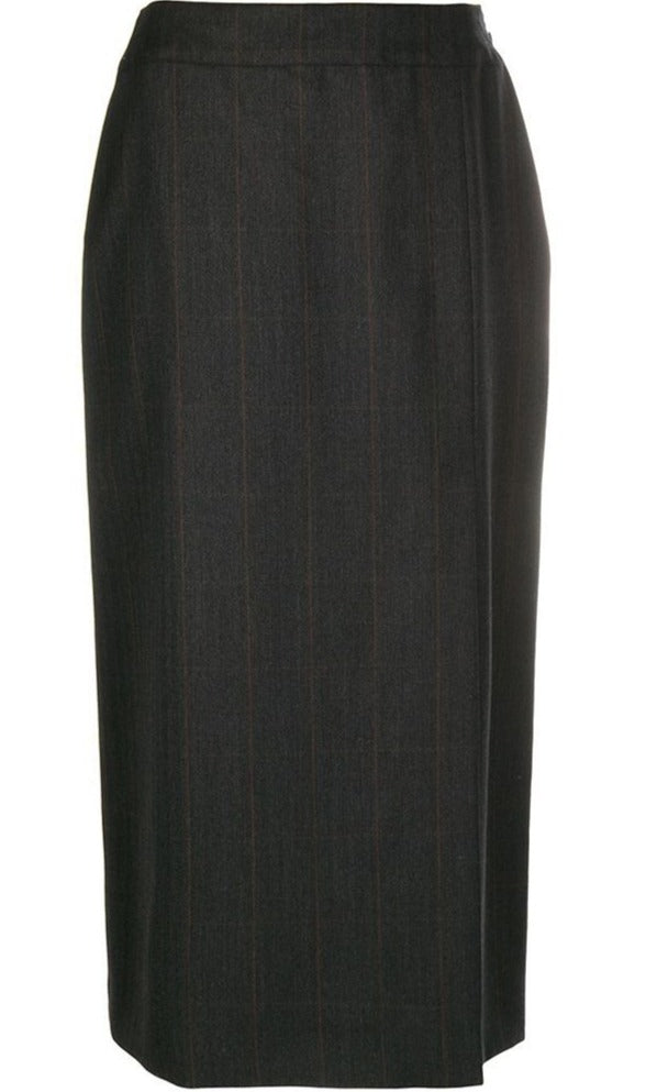 Straight Black Wrap Skirt - rewindvintageofficial
