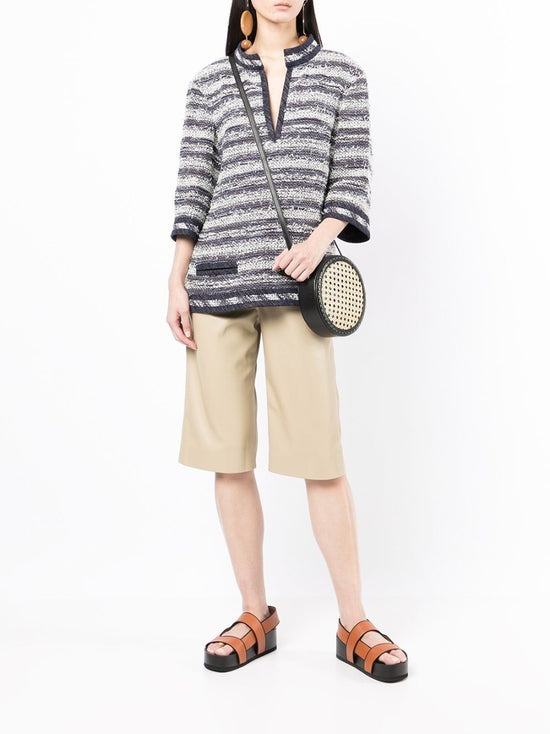 Striped Blue Tweed Tunic - Rewind Vintage Affairs