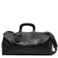Chanel Diamond Quilted Boston Travel Bag, front view in black leather