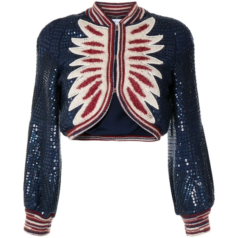 Cropped Sequin Jacket - rewindvintageofficial