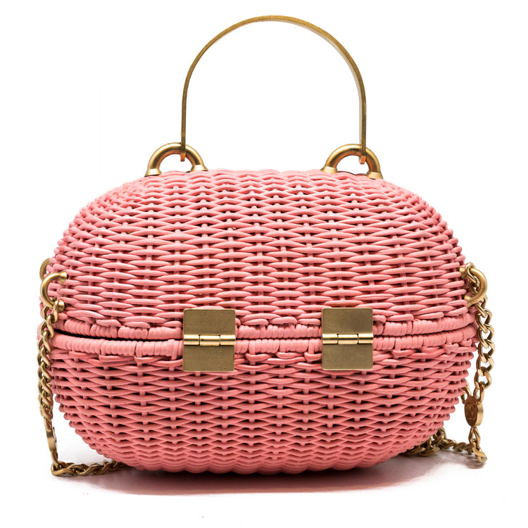 Pink Woven Padlock Bag - rewindvintageofficial
