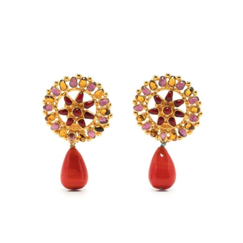 Glass-Bead Drop Earrings - Rewind Vintage Affairs