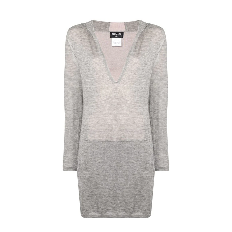 Long Grey Hooded Lounge Top