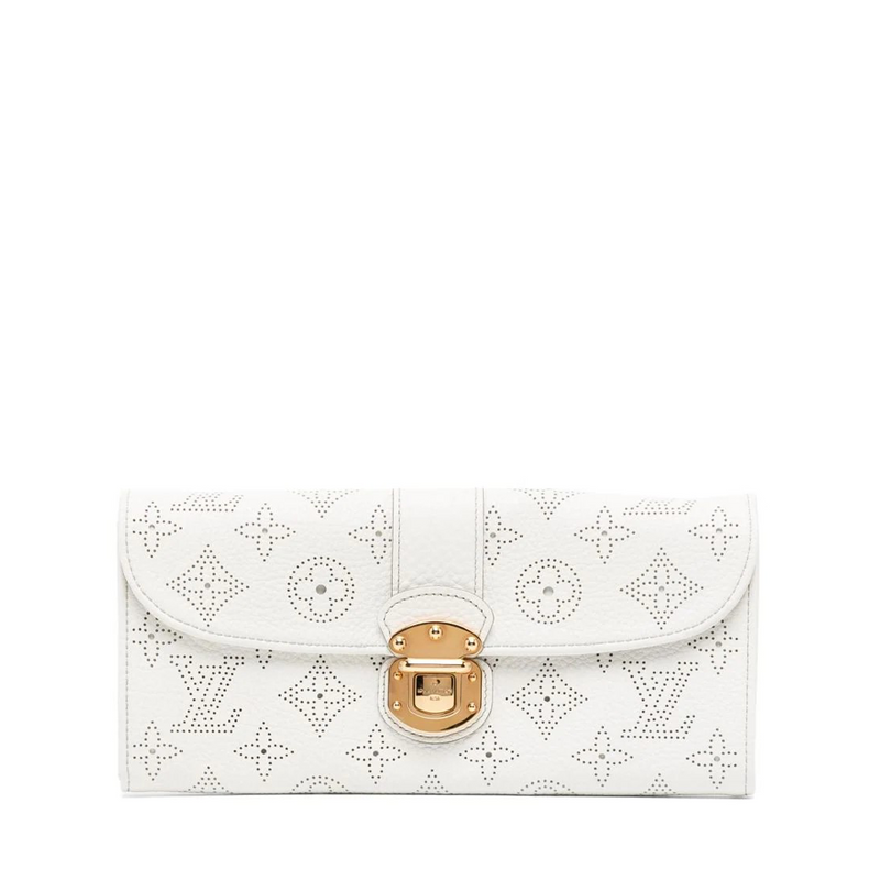 White Mahina Perforated Monogram Amelia Wallet