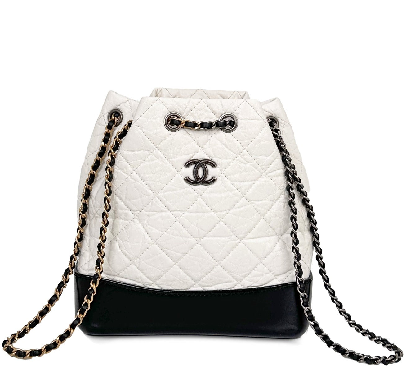 Chanel gabrielle shop backpack white