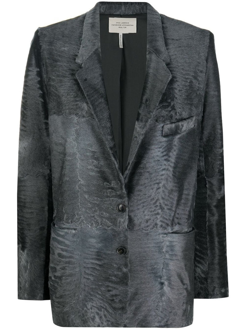 Grey Lambskin Blazer - rewindvintageofficial