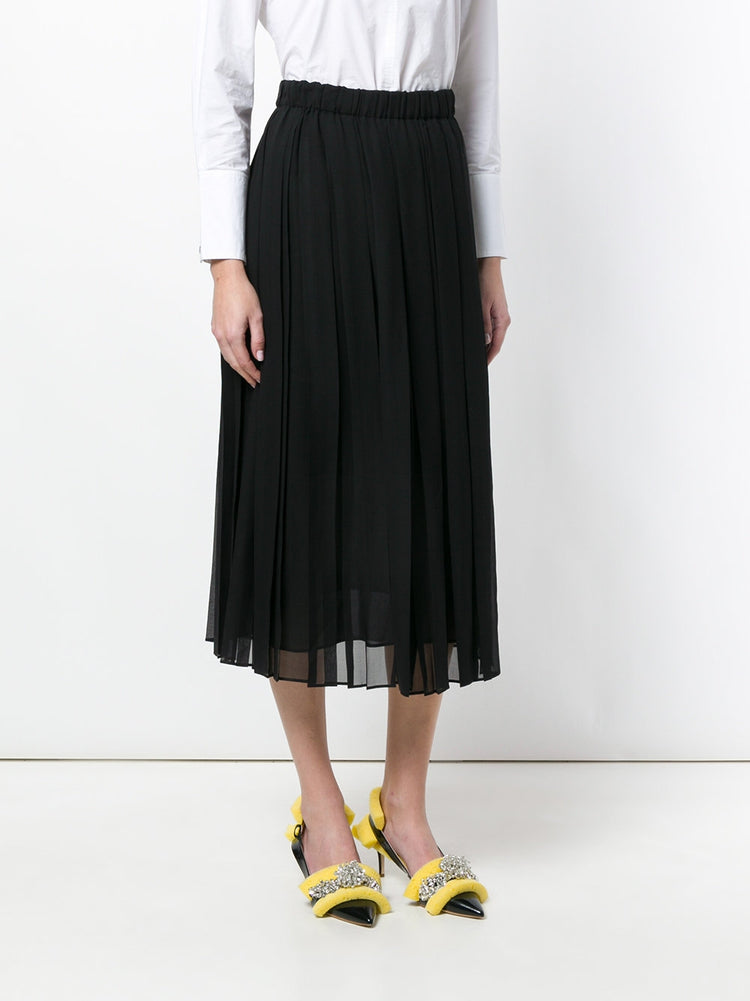 Black Pleated Skirt - rewindvintageofficial