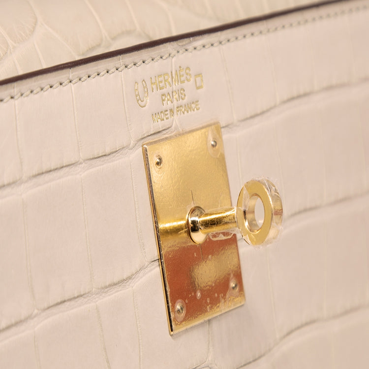 Hermès Special Order Bi-Colour Exotic Leather 32cm Kelly Bag