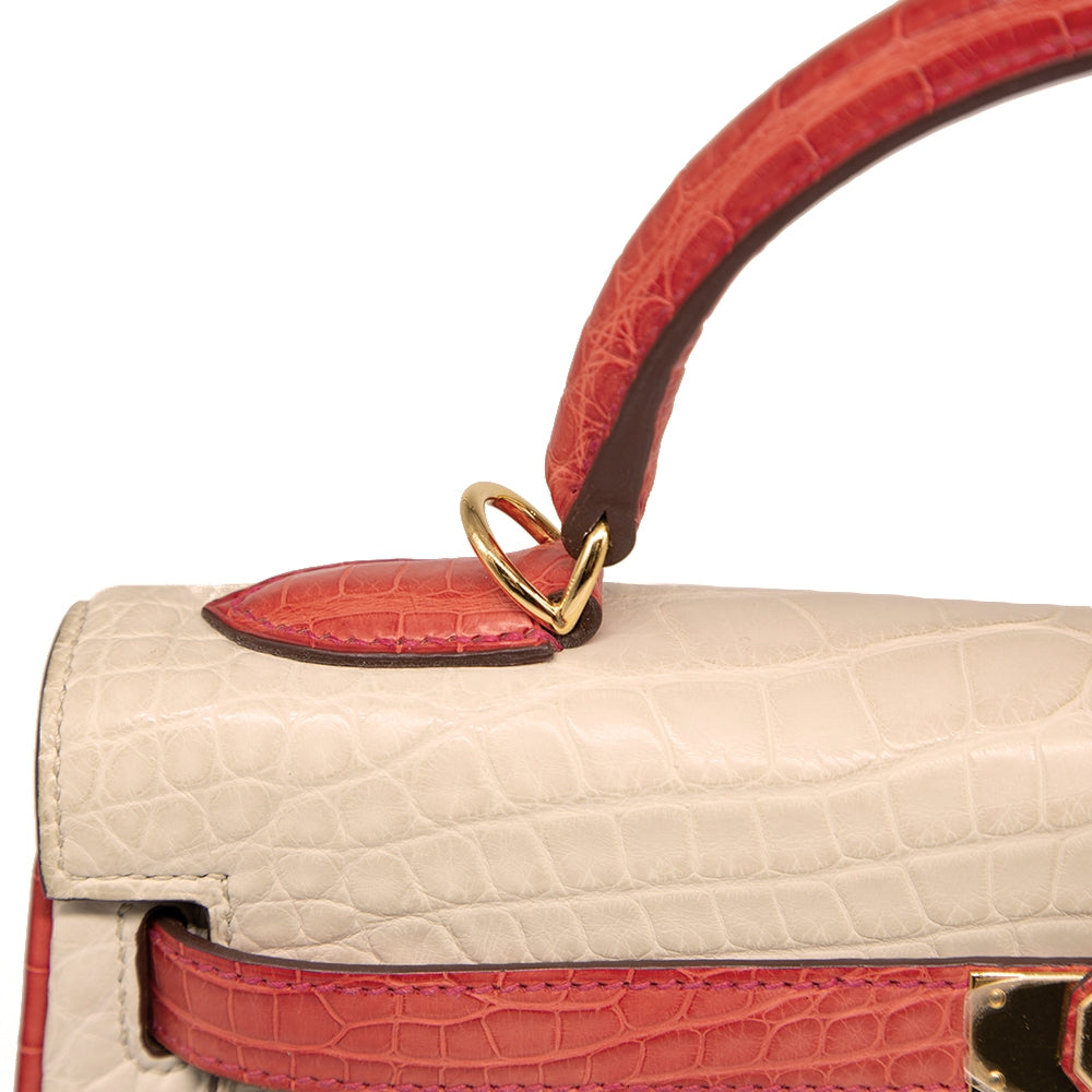 Hermès Special Order Bi-Colour Exotic Leather 32cm Kelly Bag