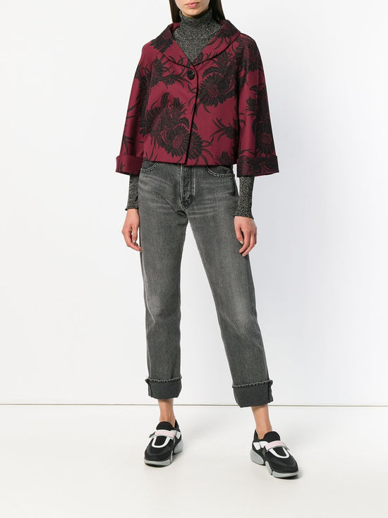 Floral Cropped Jacket - rewindvintageofficial