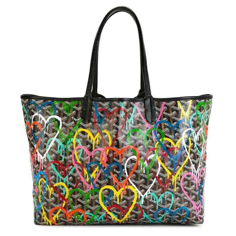 Customised "Hearts" Monogram St Louis Tote - rewindvintageofficial