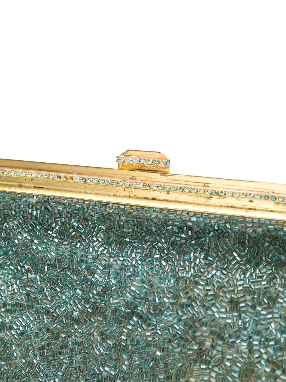 Vintage 1950s Aqua Blue Beaded Handbag - rewindvintageofficial