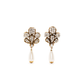 Pearl and Rhinestone Foliage Clip-on Earrings - Rewind Vintage Affairs