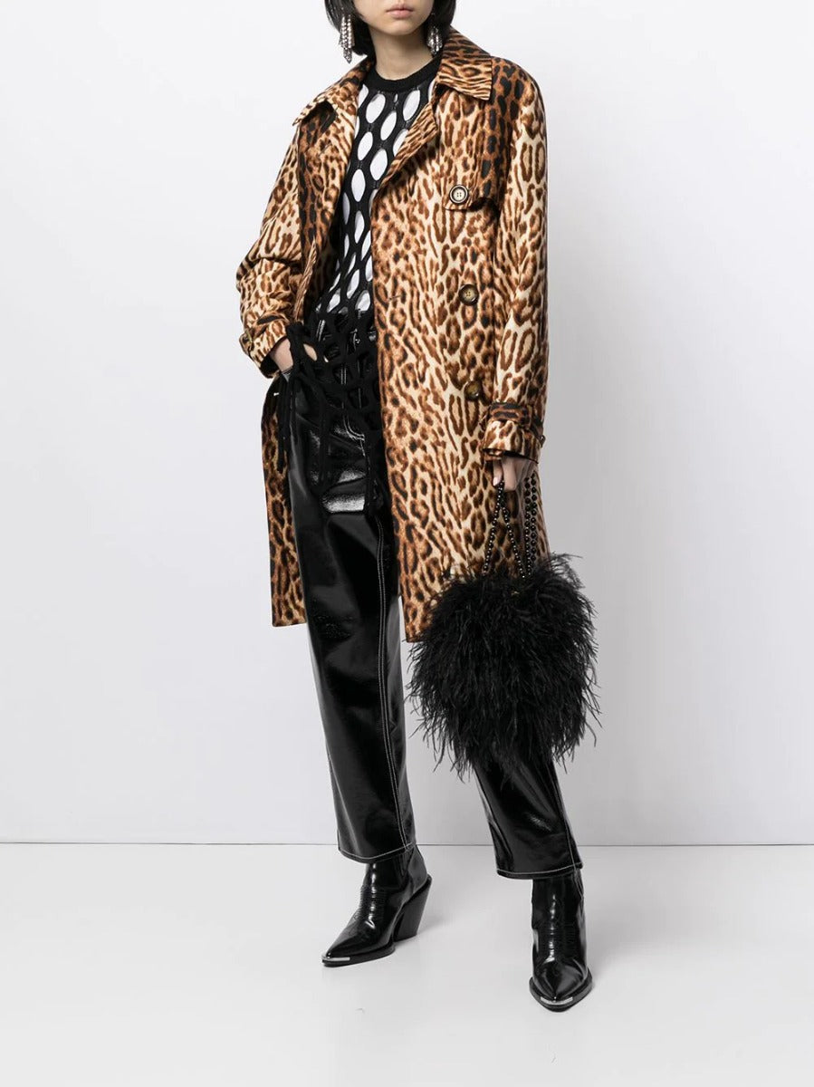 Leopard print sale trench